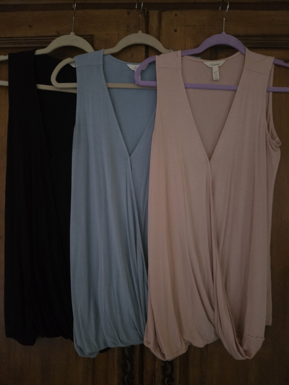 3 Soma Sleeveless Twist-Hem Tank Tops